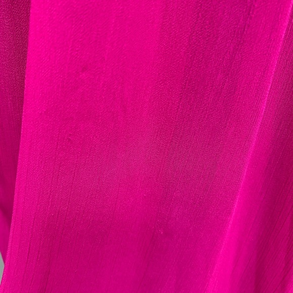 Badgley Mischka Collection Magenta Fluorescent Chiffon Strapless Gown 10 - Picture 11 of 15